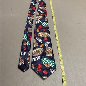 Men's Casino-Themed Tie in Black and Red